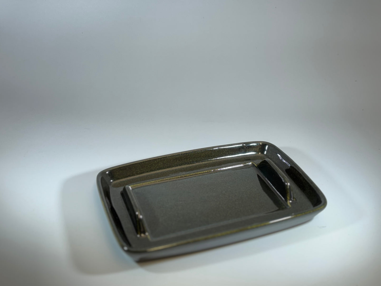 Butter Dish and Fruit Bowl Set Abstract Glaze