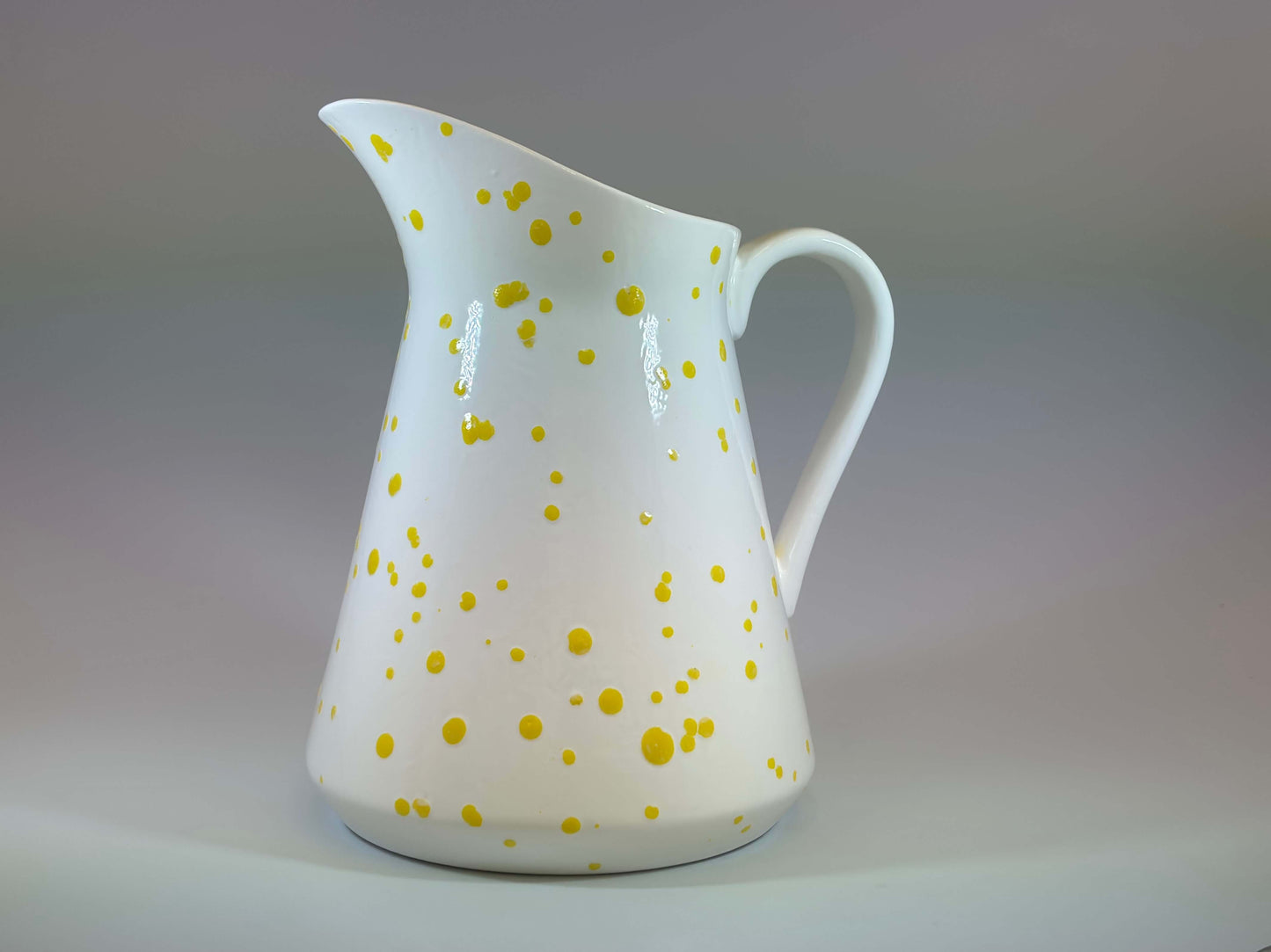 Milk Jug White with Yellow Spots