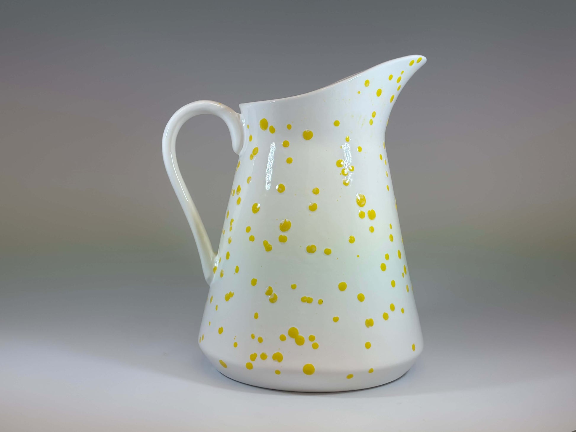 Milk Jug White with Yellow Spots