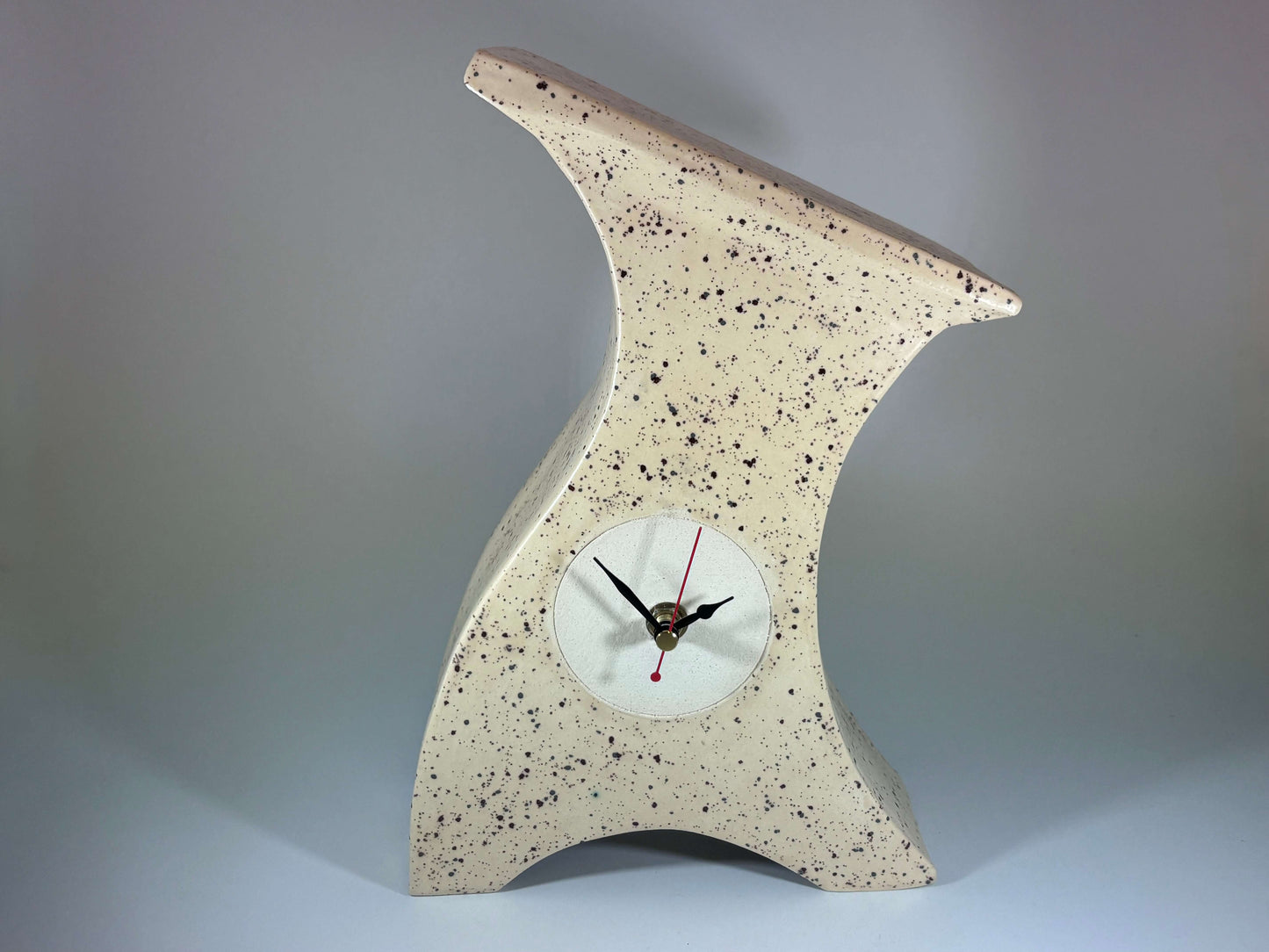 Ceramic Mantel Clock -Honey Speckle Glaze