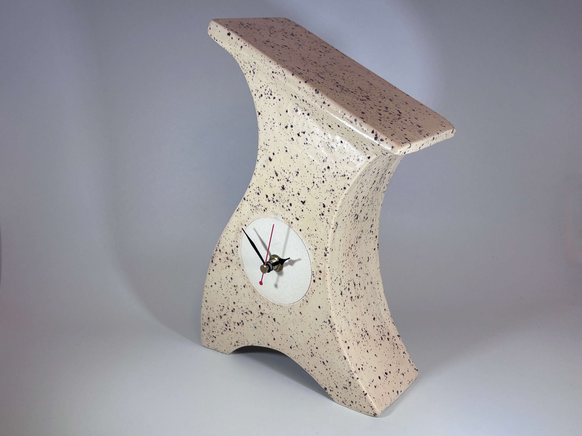 Ceramic Mantel Clock -Honey Speckle Glaze