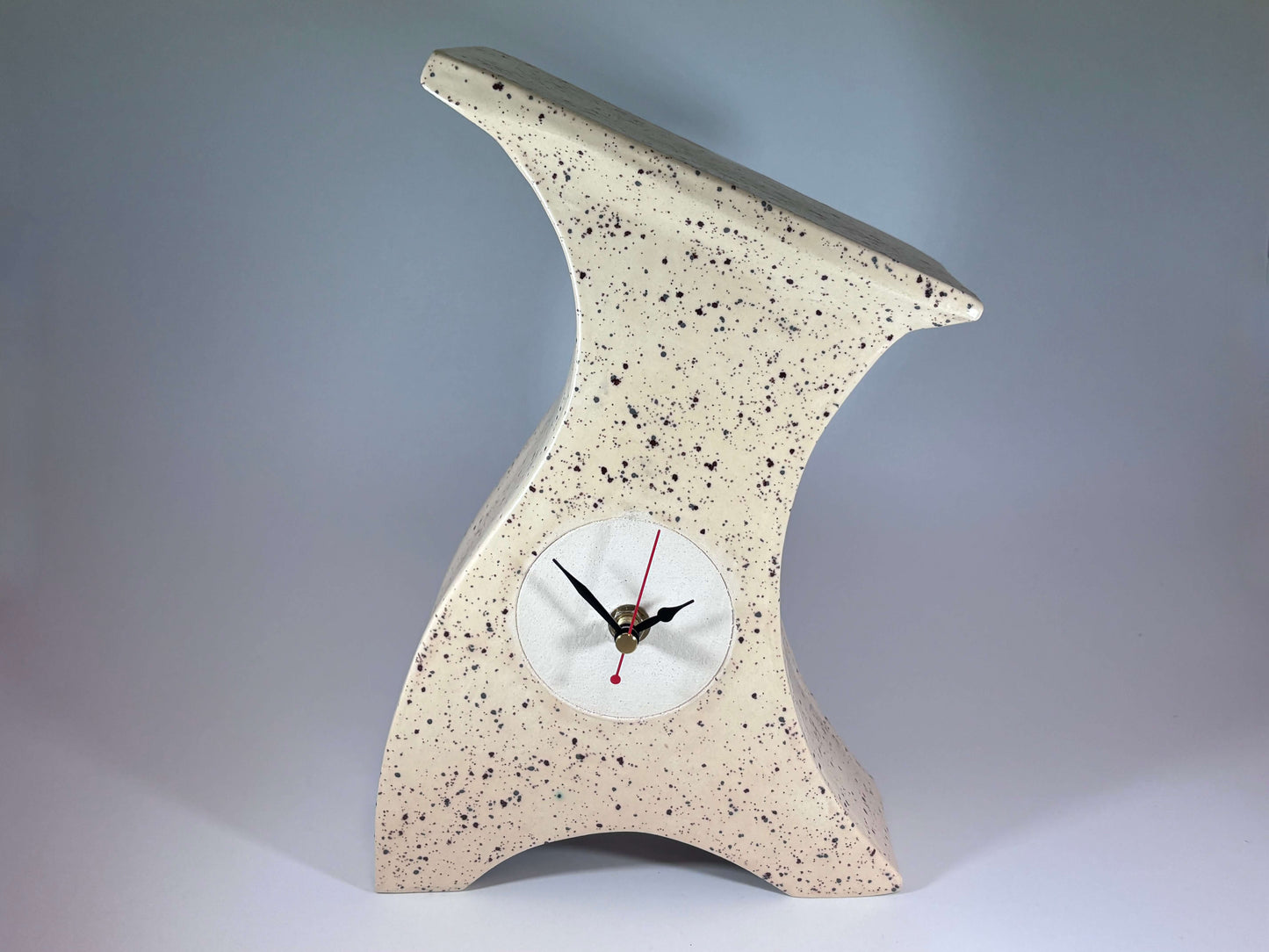 Ceramic Mantel Clock -Honey Speckle Glaze