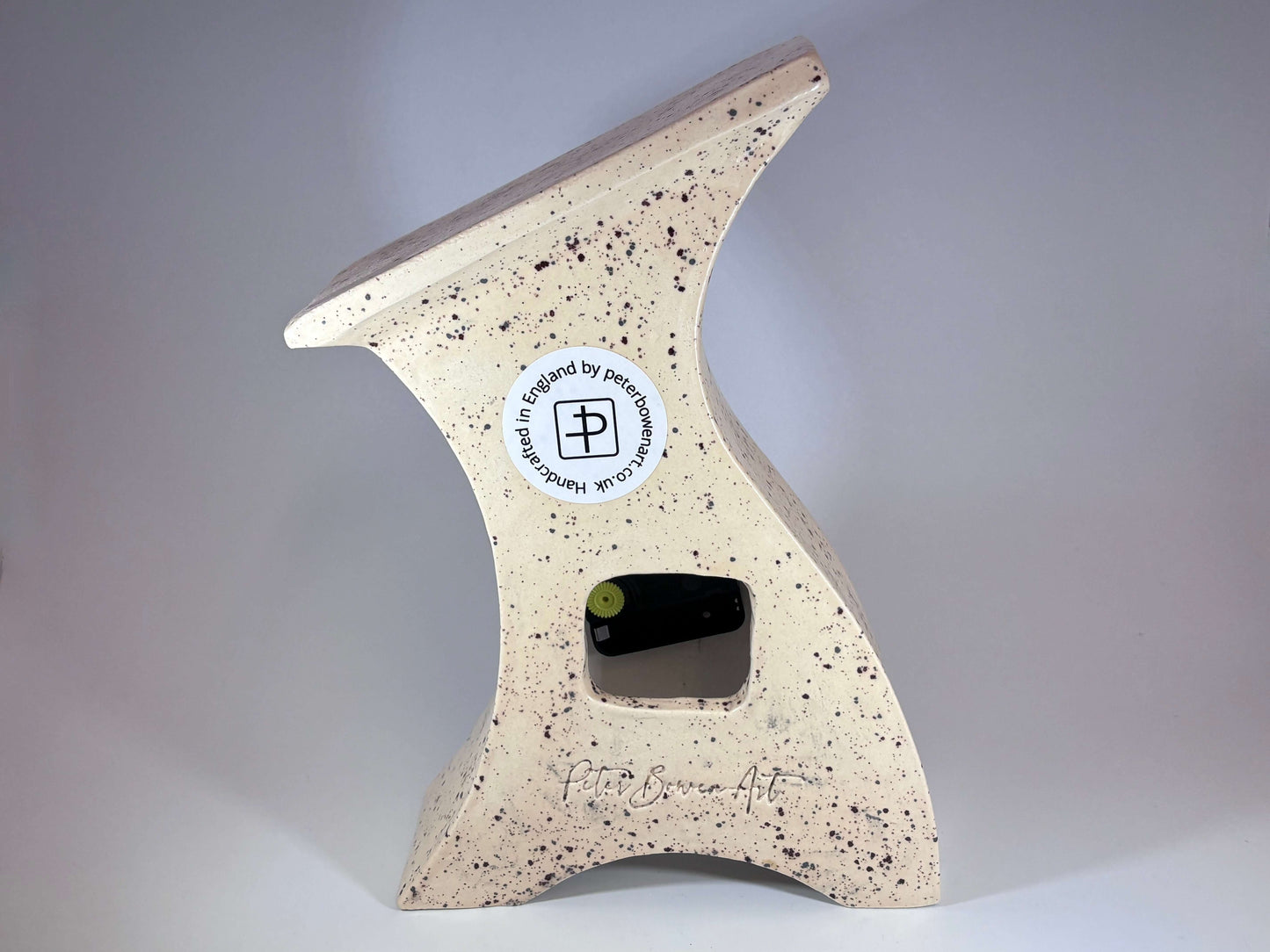 Ceramic Mantel Clock -Honey Speckle Glaze