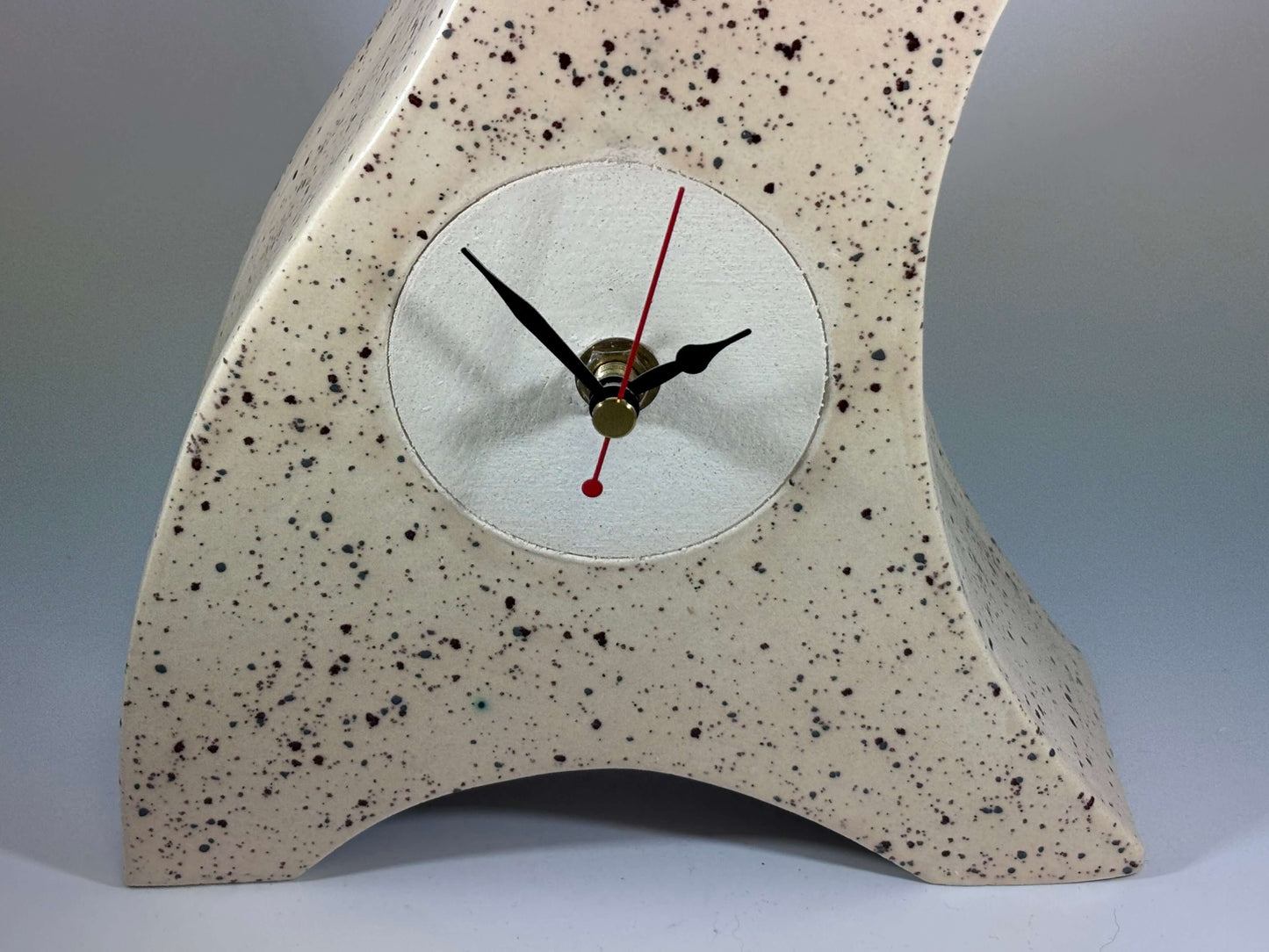 Ceramic Mantel Clock -Honey Speckle Glaze