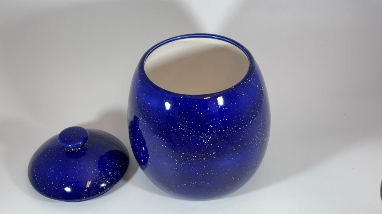 Cookie/Biscuit Jar Canister Night Sky Blue