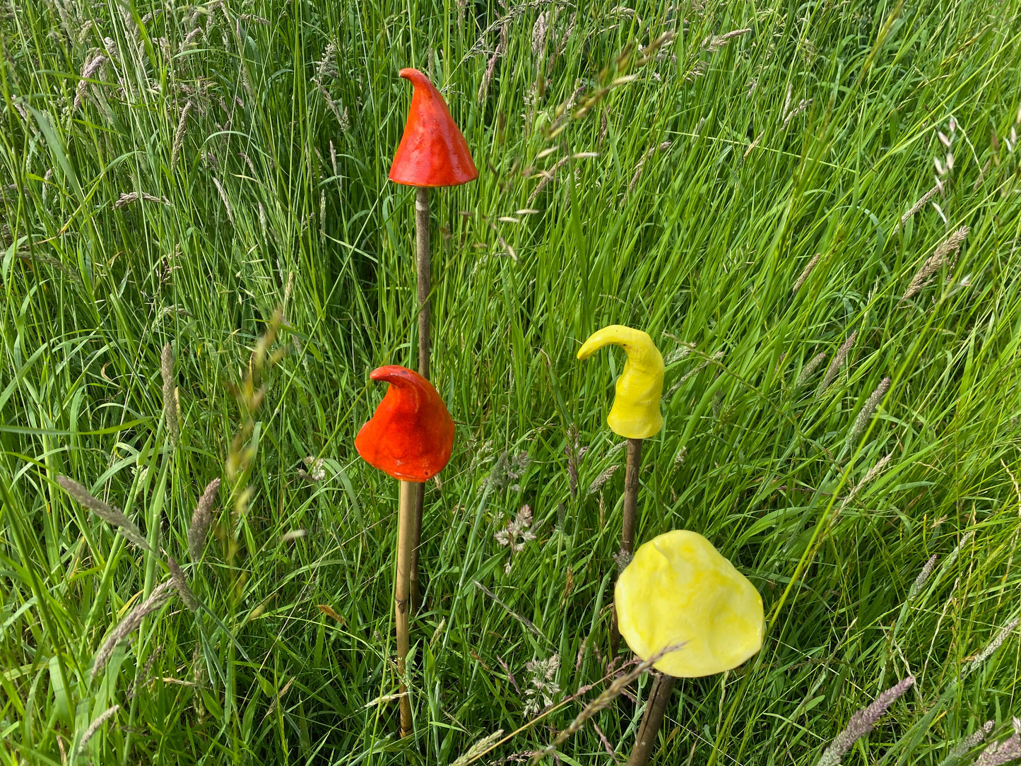 Ceramic Mushrooms Cane Toppers