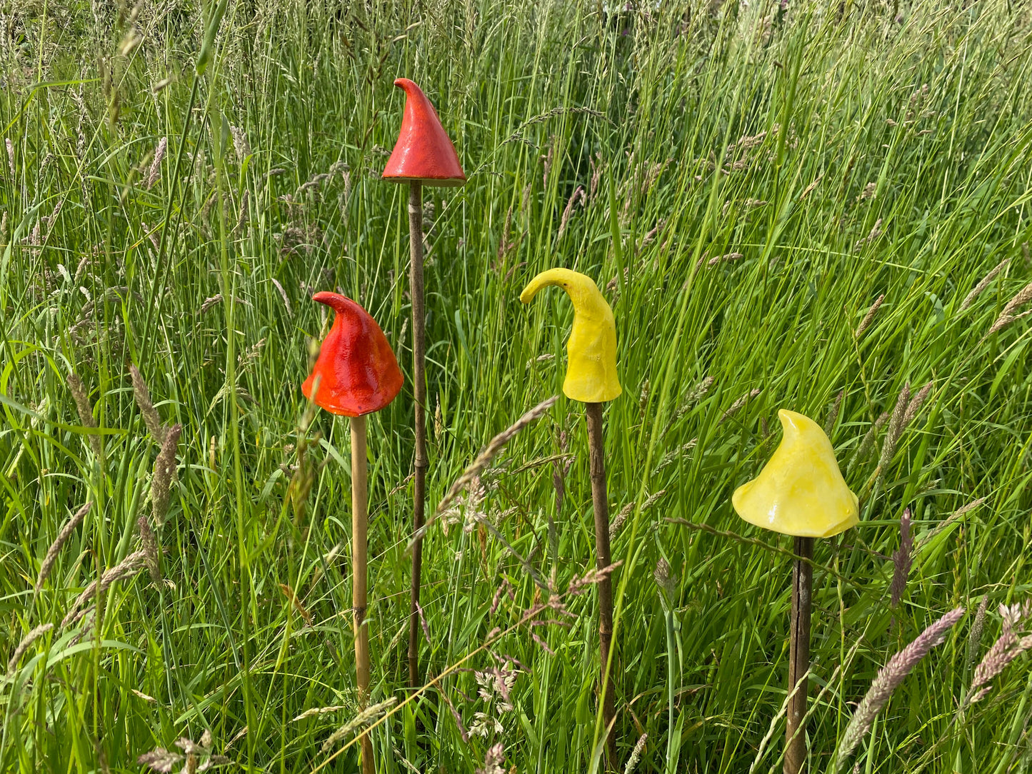 Ceramic Mushrooms Cane Toppers