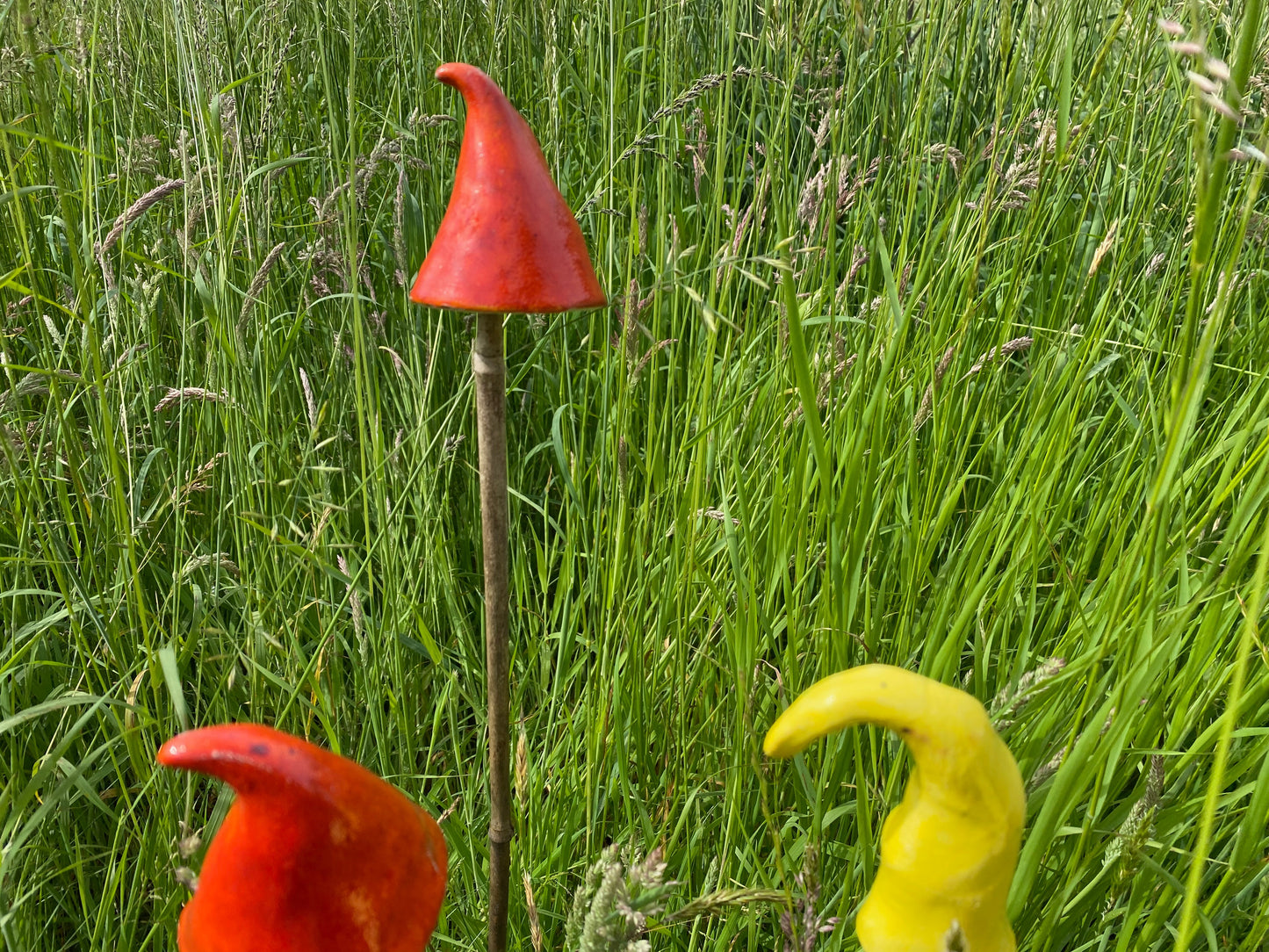 Ceramic Mushrooms Cane Toppers