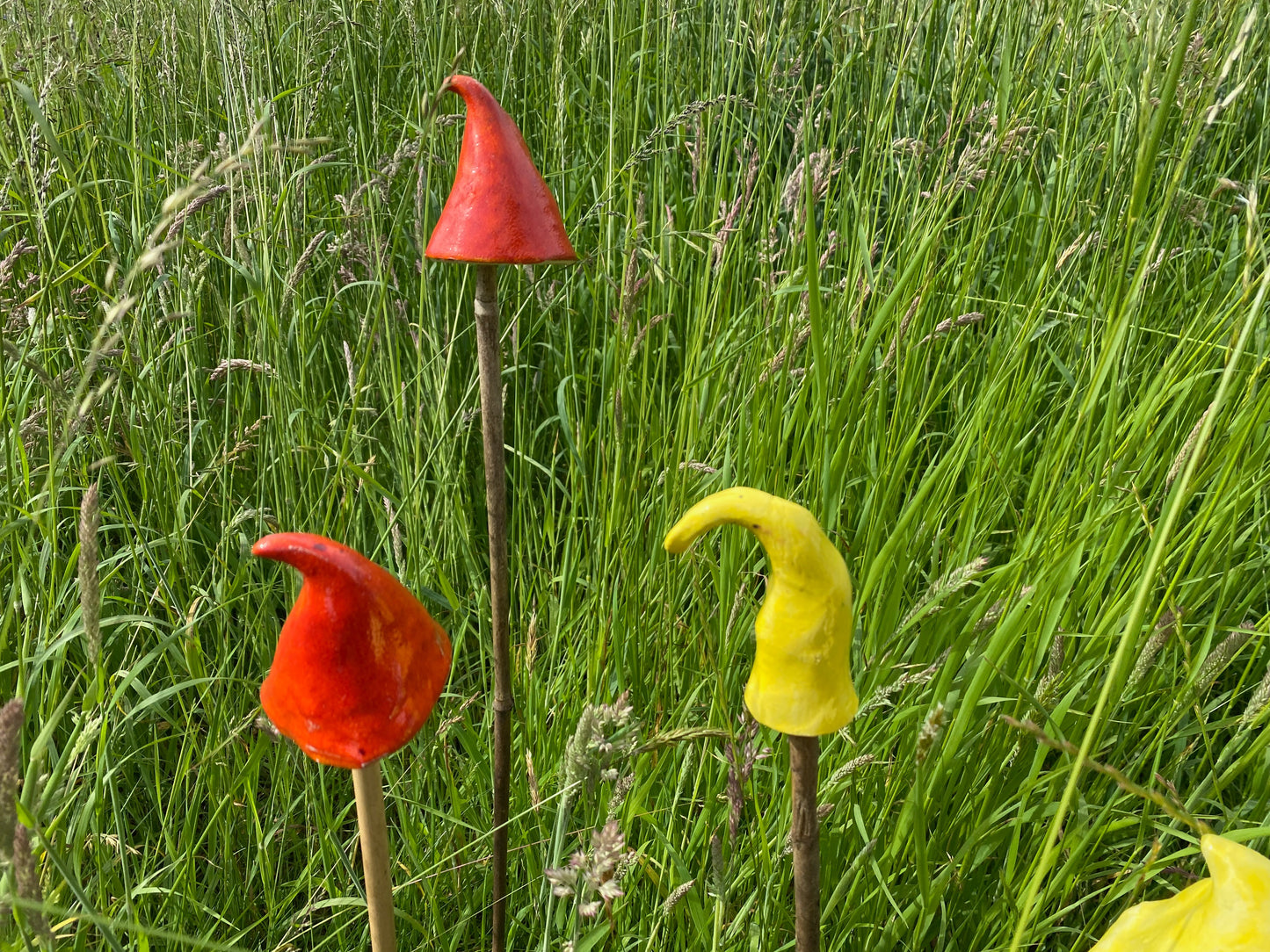 Ceramic Mushrooms Cane Toppers