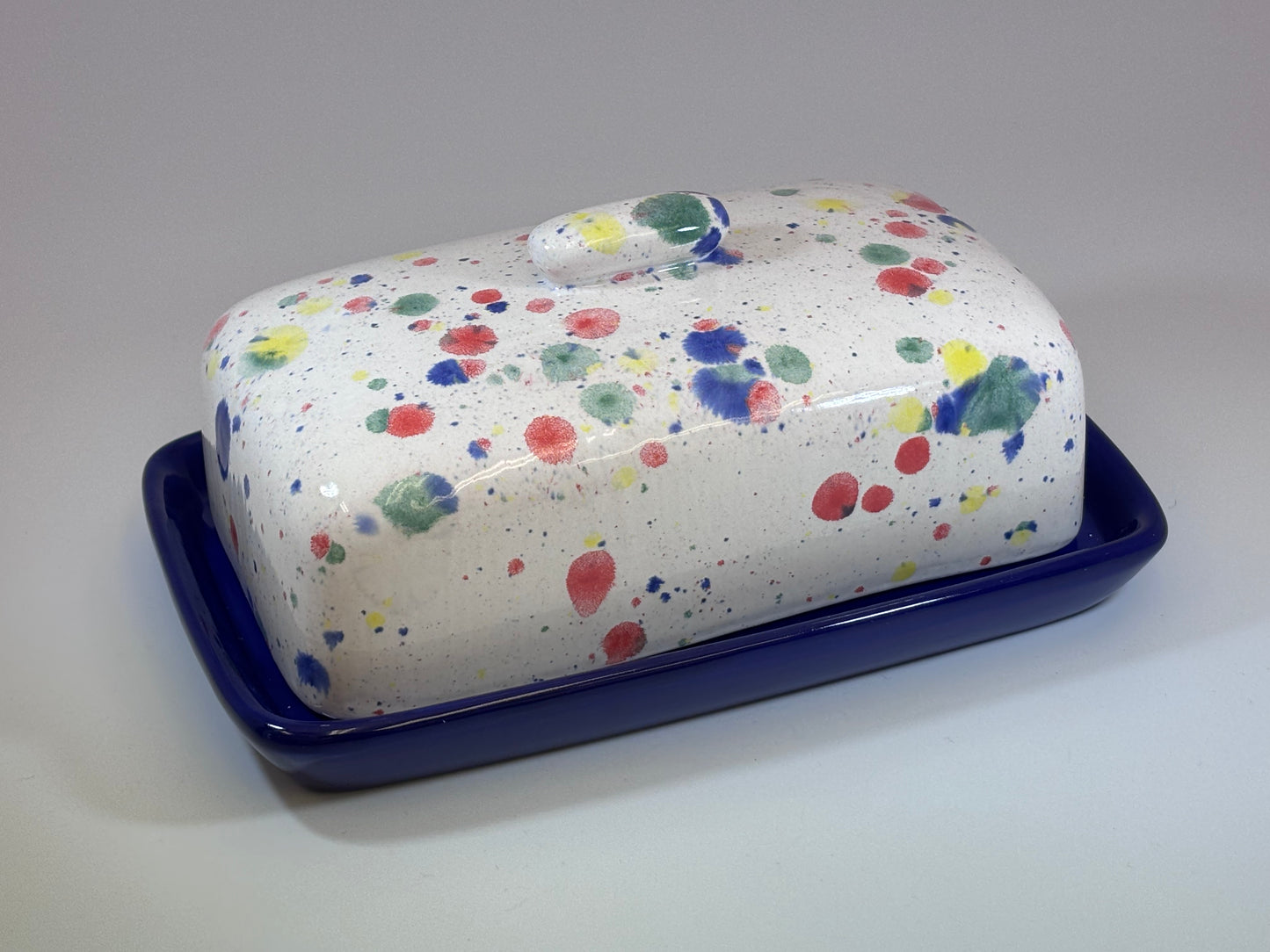 Butter Dish with Celebration Glazed Lid
