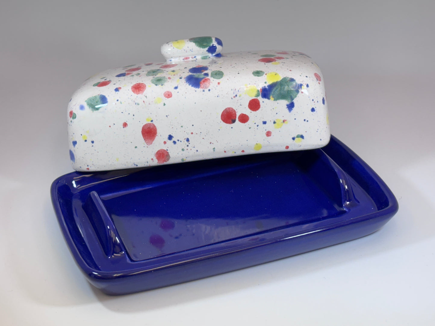 Butter Dish with Celebration Glazed Lid