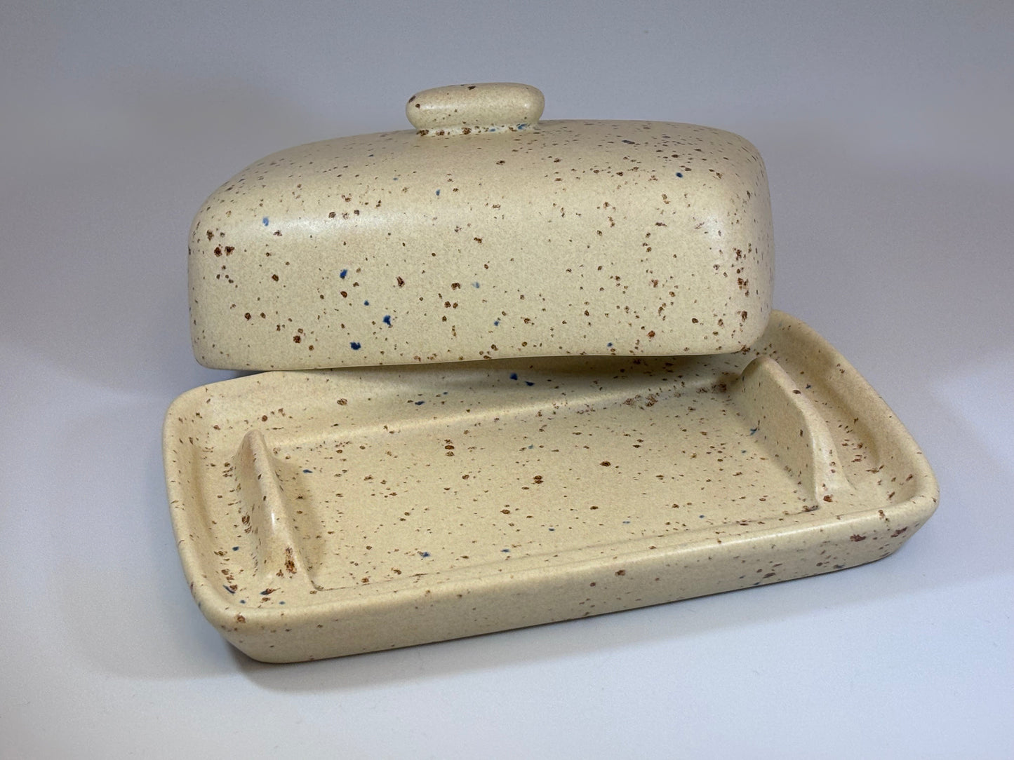 Butter Dish Oatmeal Speckle Glaze
