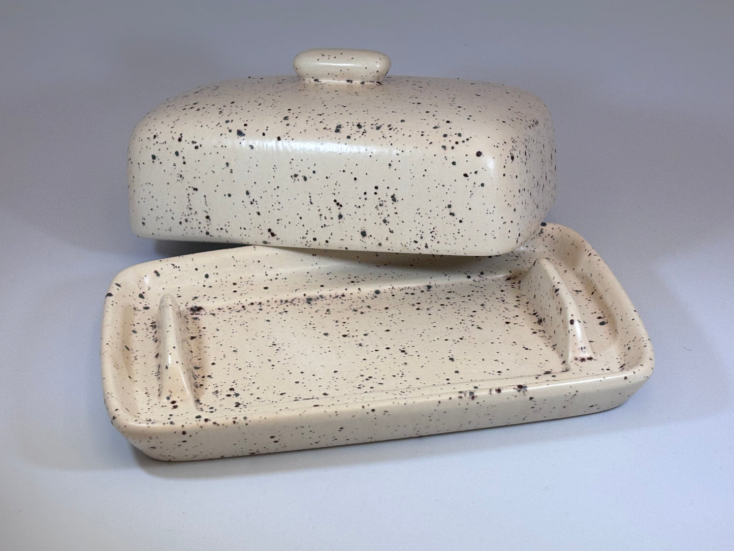 Butter Dish with Speckled Honey Glaze