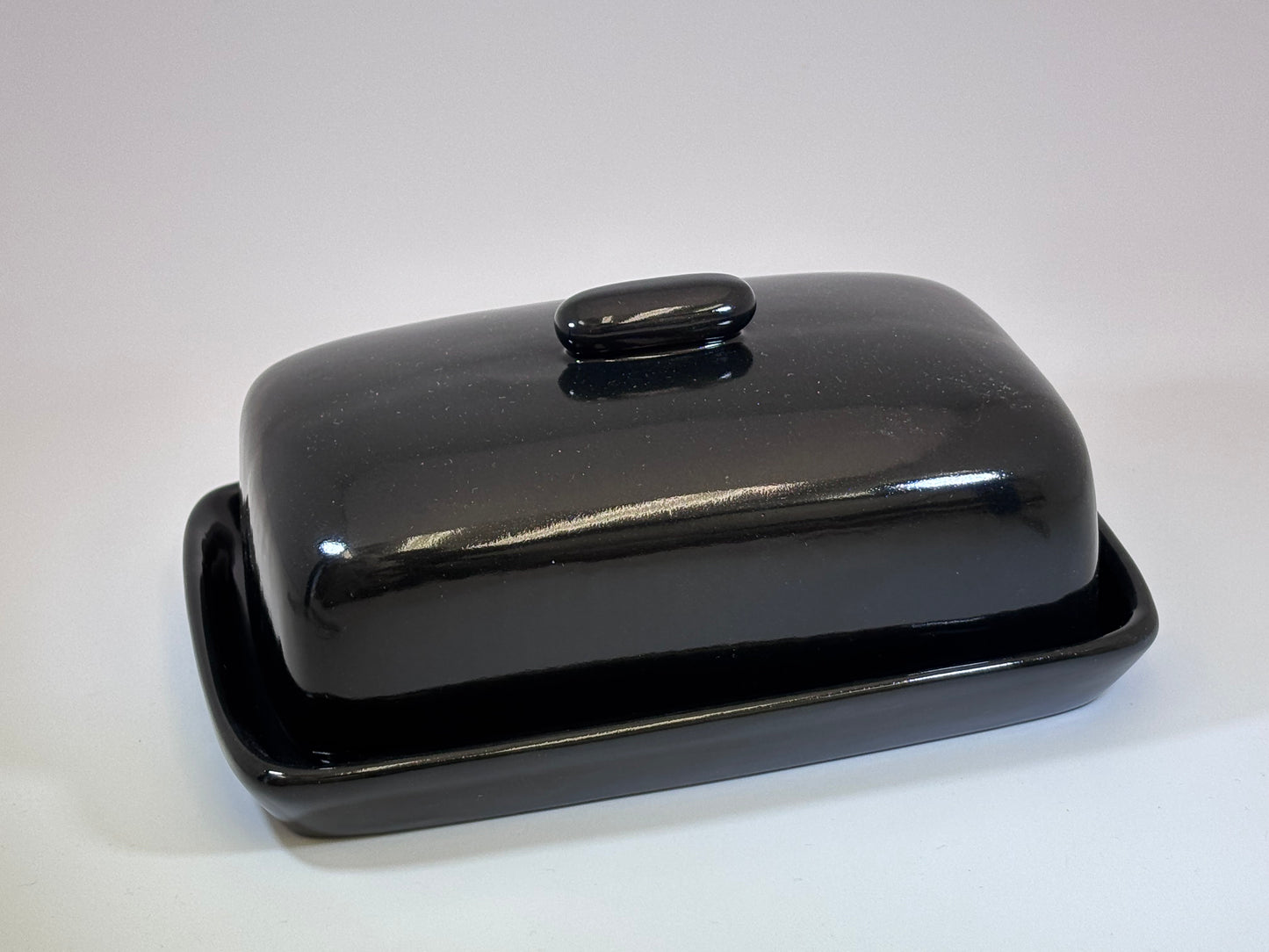 Butter Dish with Jet Black Glaze
