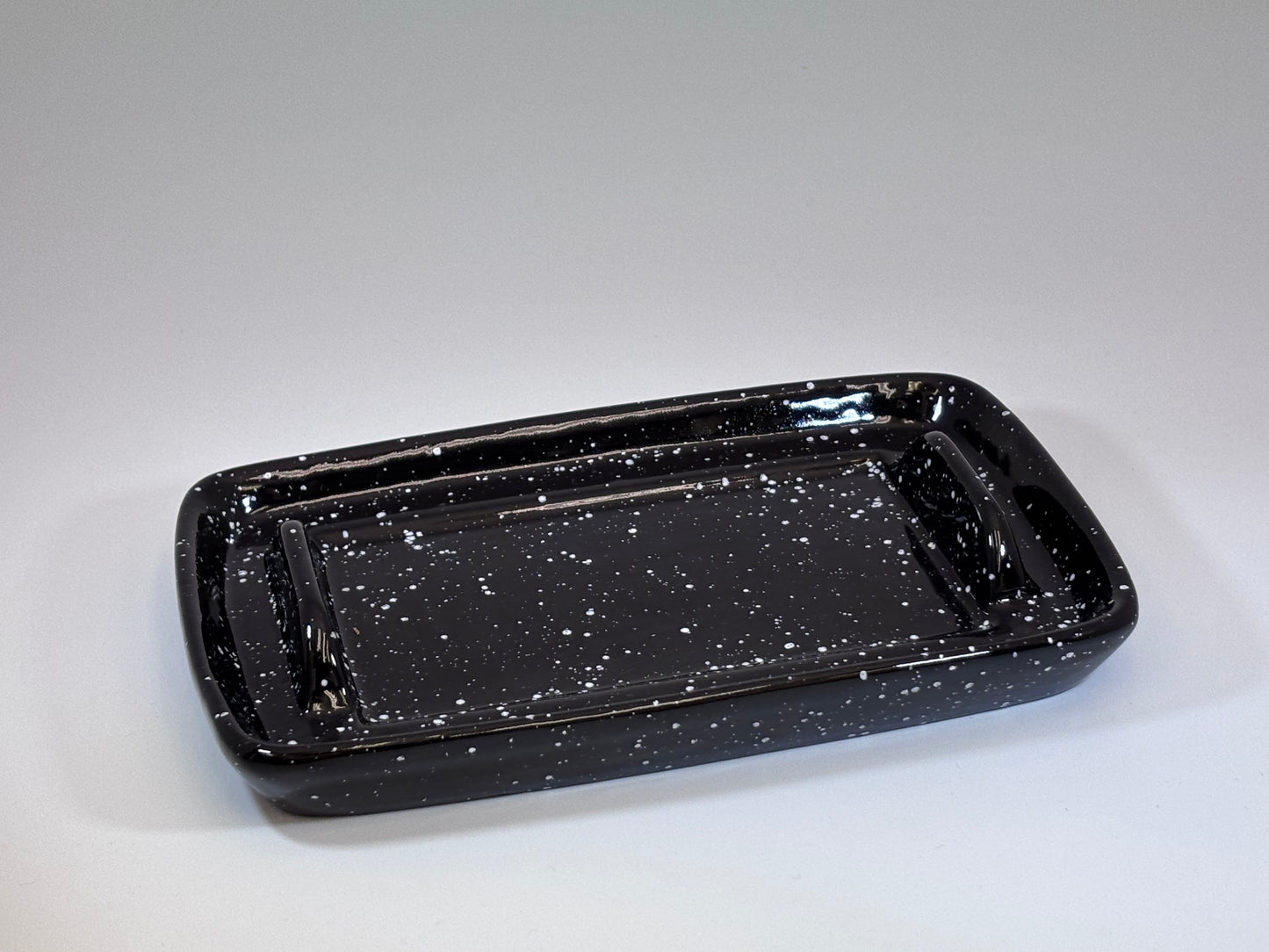 Butter Dish in Speckled Black