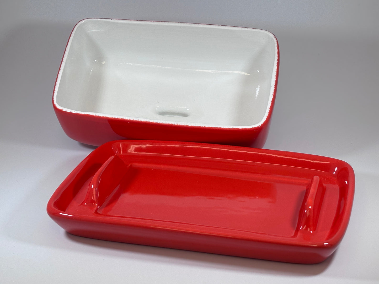 Butter Dish Red Glaze