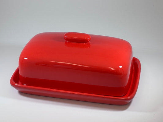 Butter Dish Red Glaze