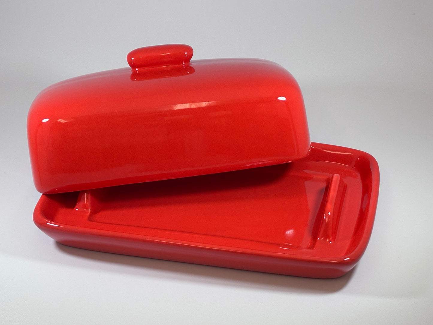Butter Dish Red Glaze