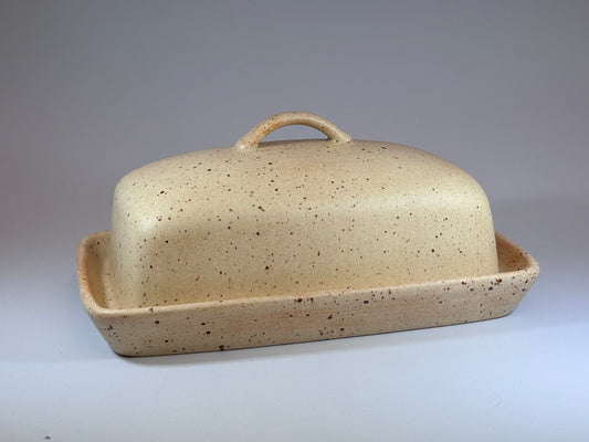 Oatmeal Butter Dish with Handle