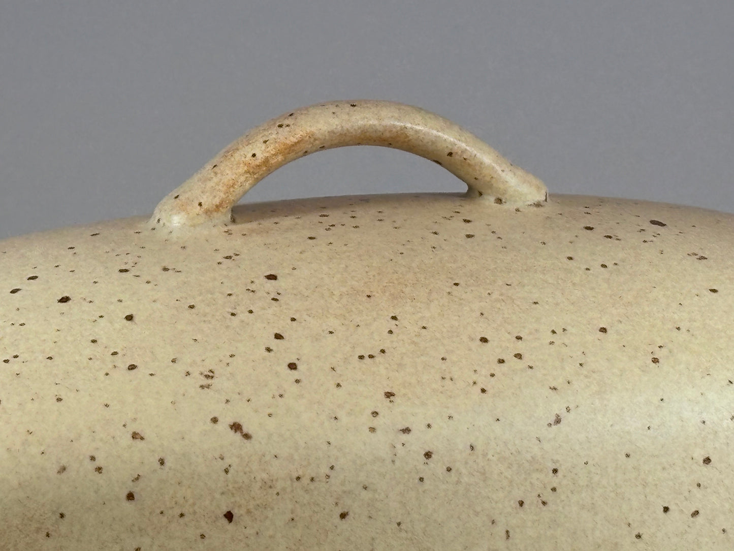 Oatmeal Butter Dish with Handle