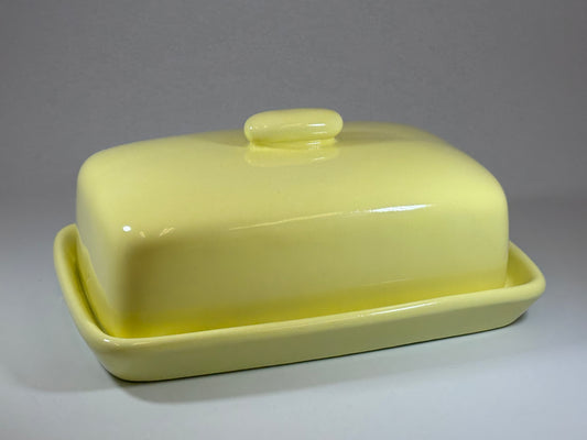 Butter Dish with Butter Yellow Glaze