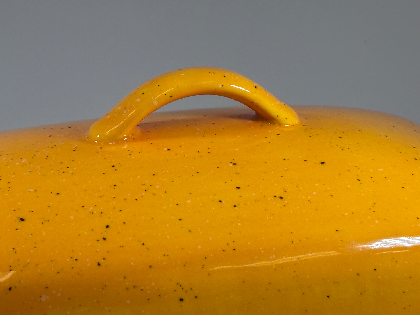Yellow Butter Dish with Handle