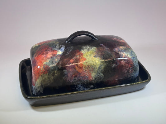 Abstract Butter Dish with Handle