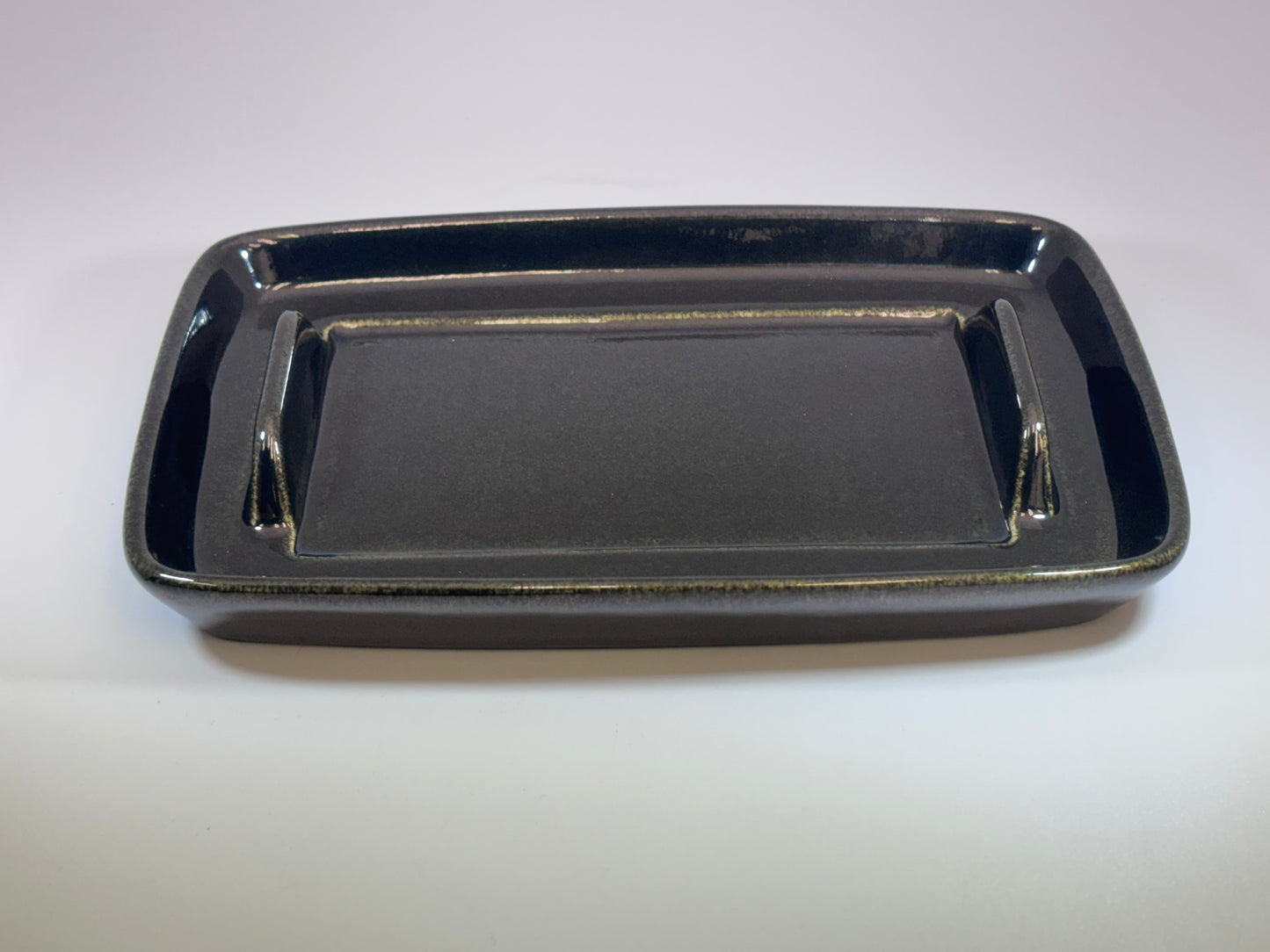 Abstract Butter Dish with Handle
