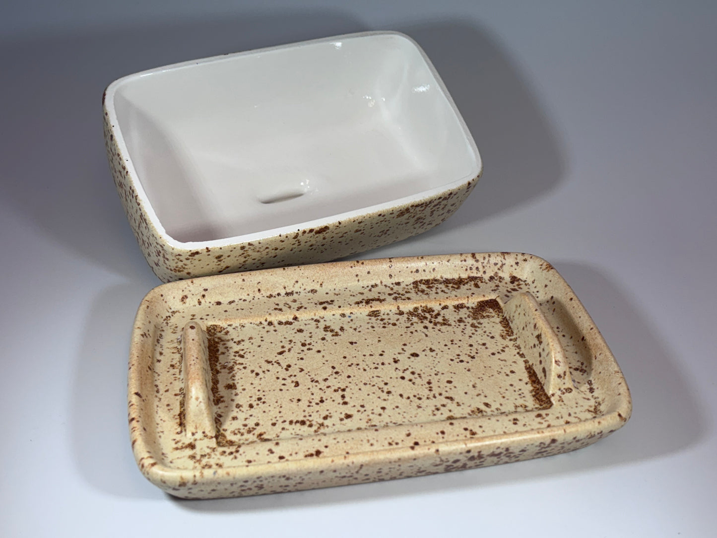 Spotty Butter Dish #1 Bargain Basement Priced