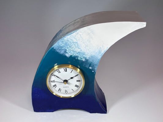 The Wave Ceramic Mantel Clock with Enclosed Face