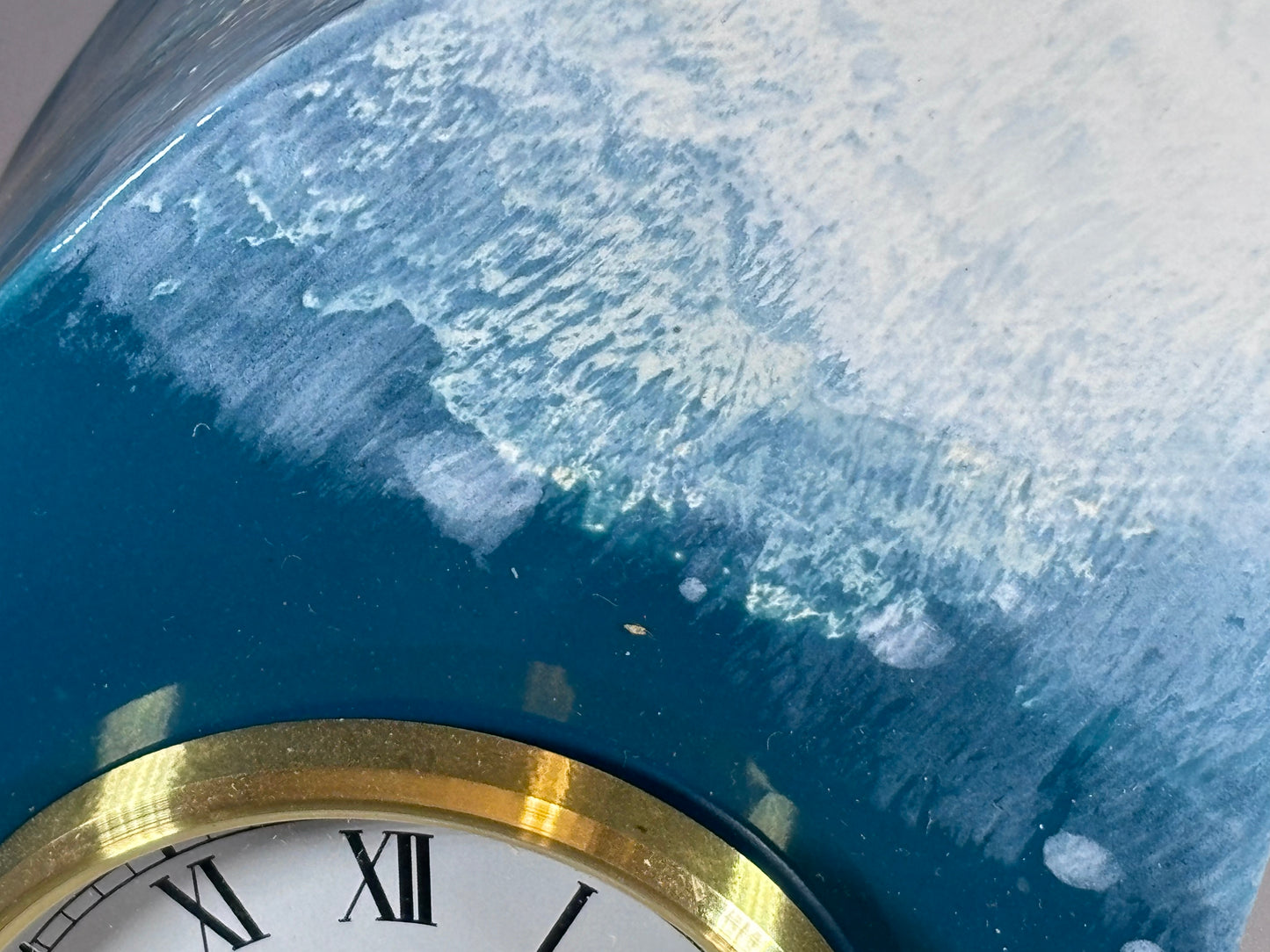The Wave Ceramic Mantel Clock with Enclosed Face