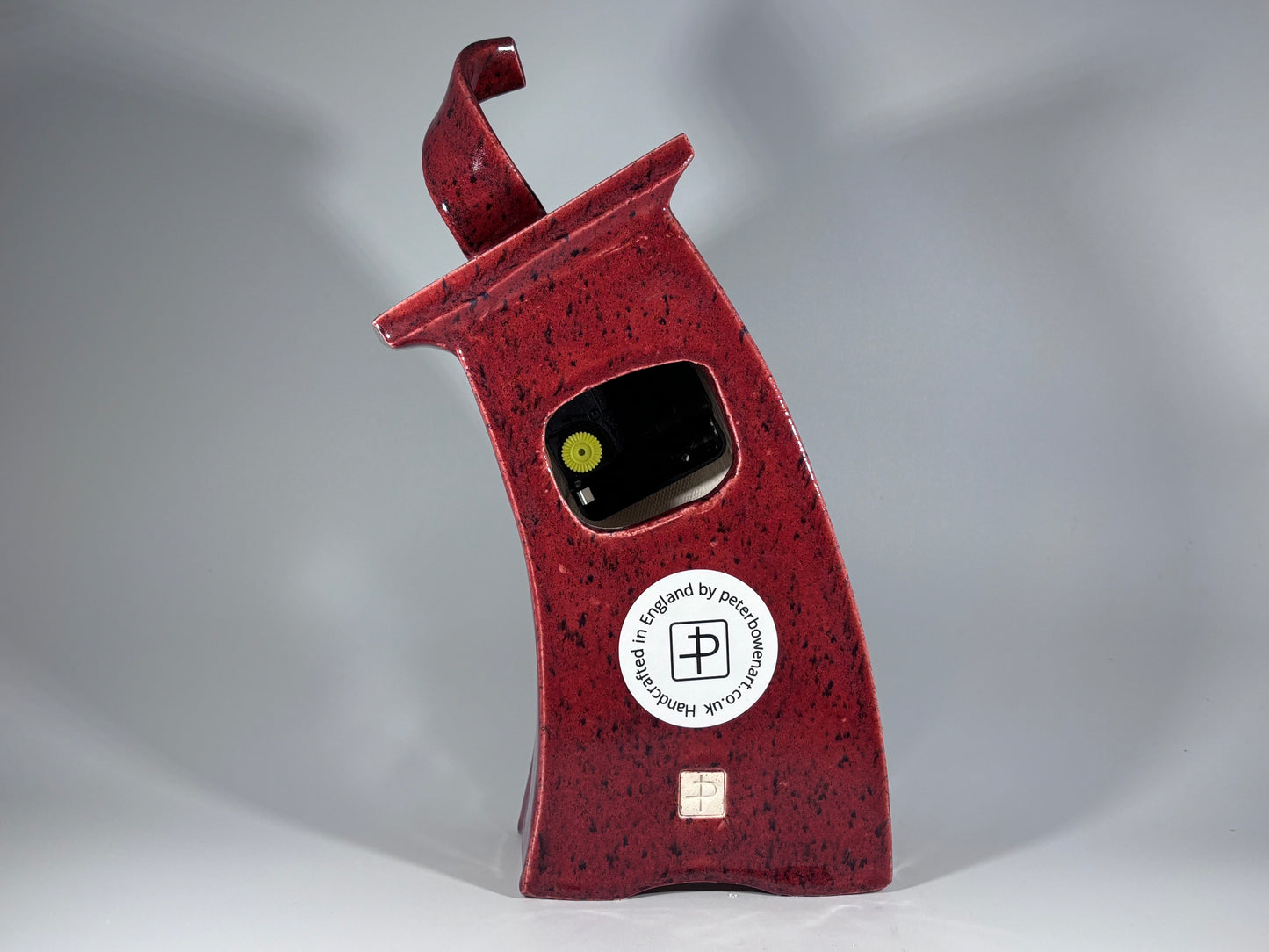 Ceramic Mantel Clock - Speckled Red - Bargain Basement Priced