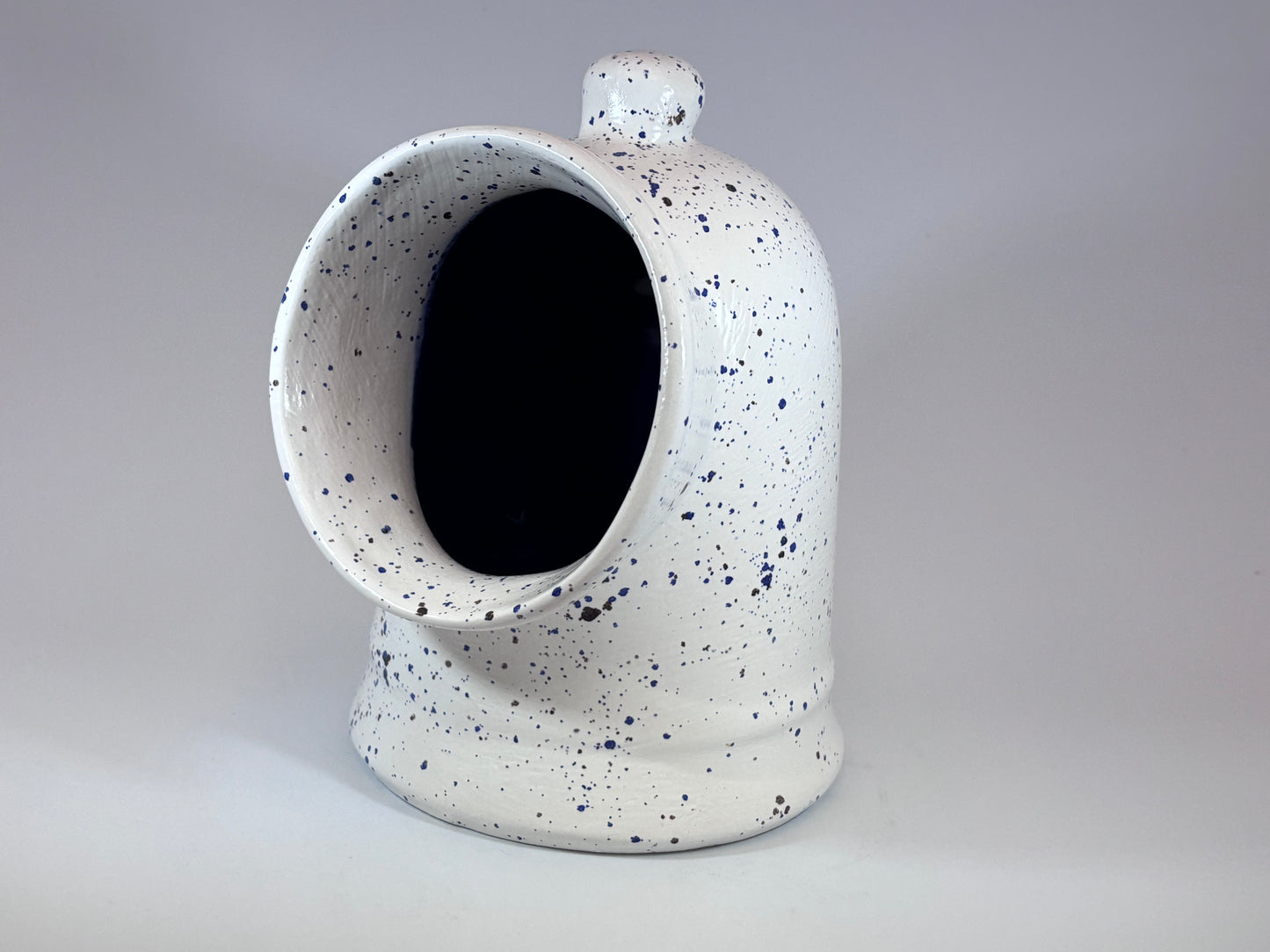 Salt Pig Speckled Blue and White Glaze