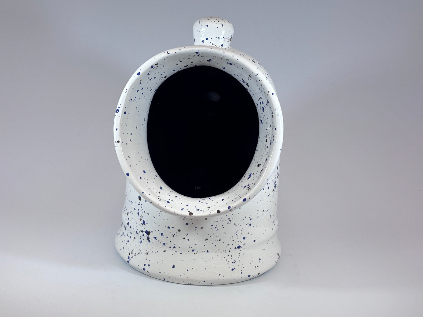 Salt Pig Speckled Blue and White Glaze