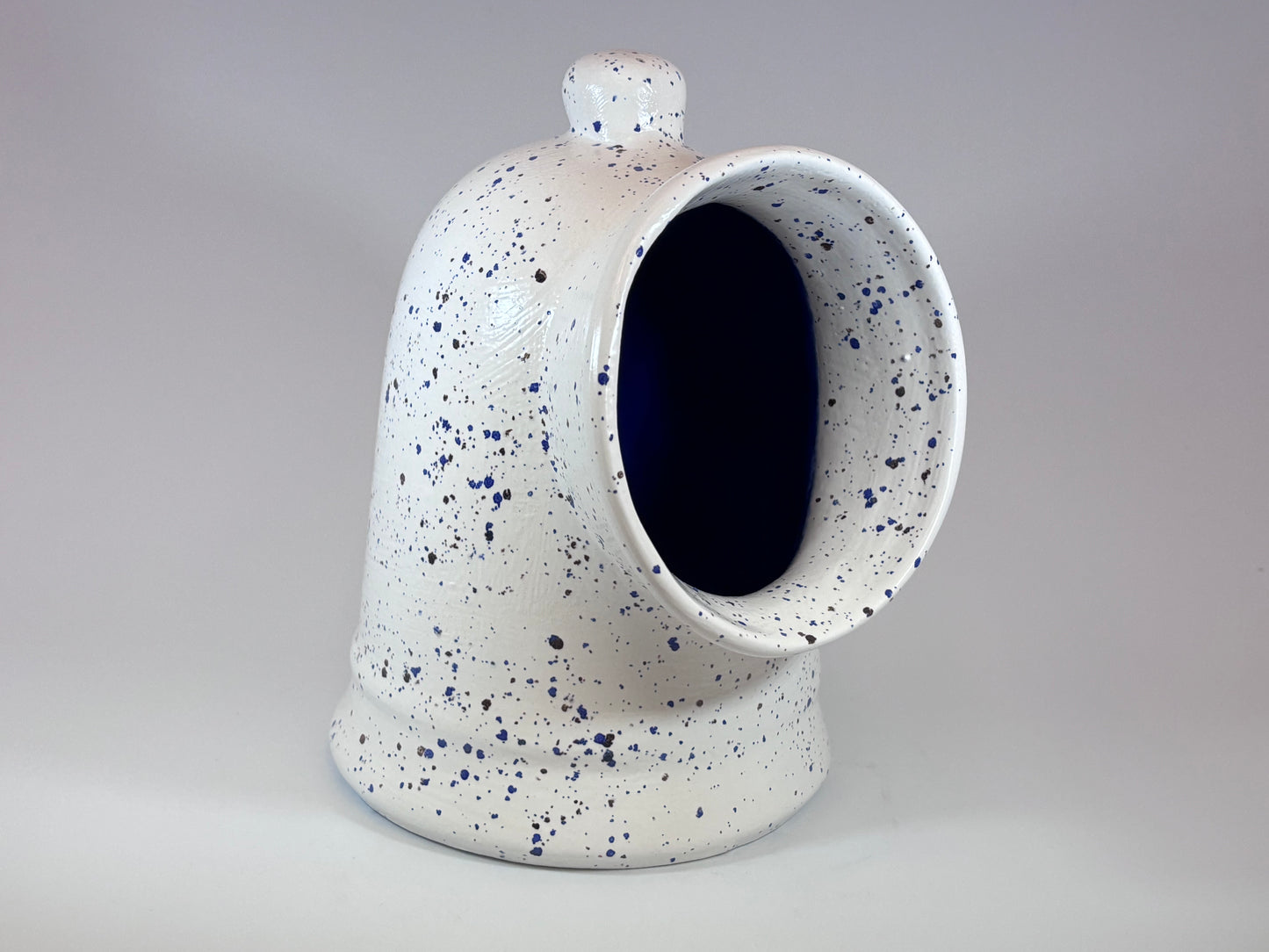 Salt Pig Speckled Blue and White Glaze