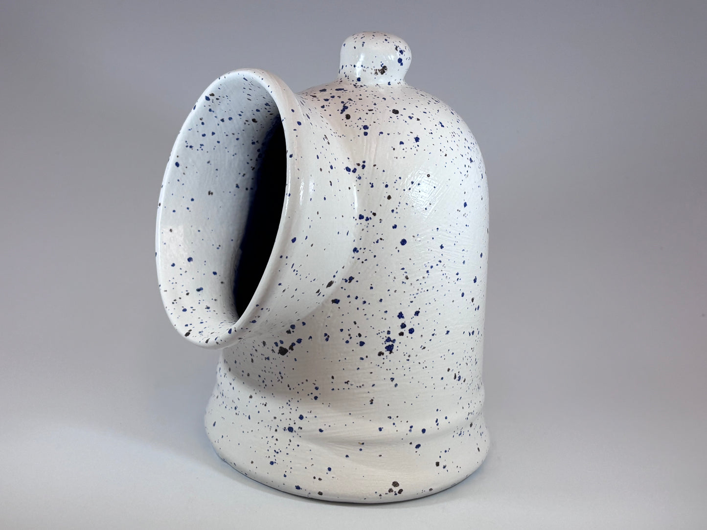 Salt Pig Speckled Blue and White Glaze