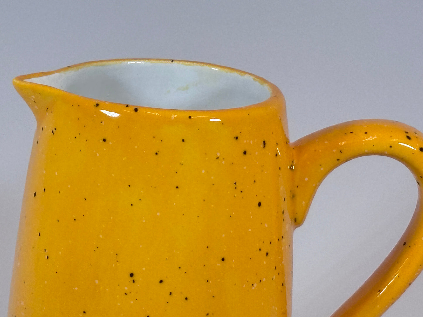 Milk Jug, Creamer, Yellow Speckled Glaze
