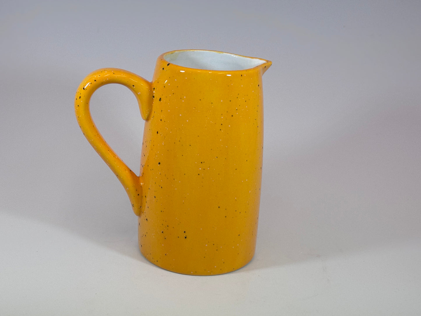 Milk Jug, Creamer, Yellow Speckled Glaze