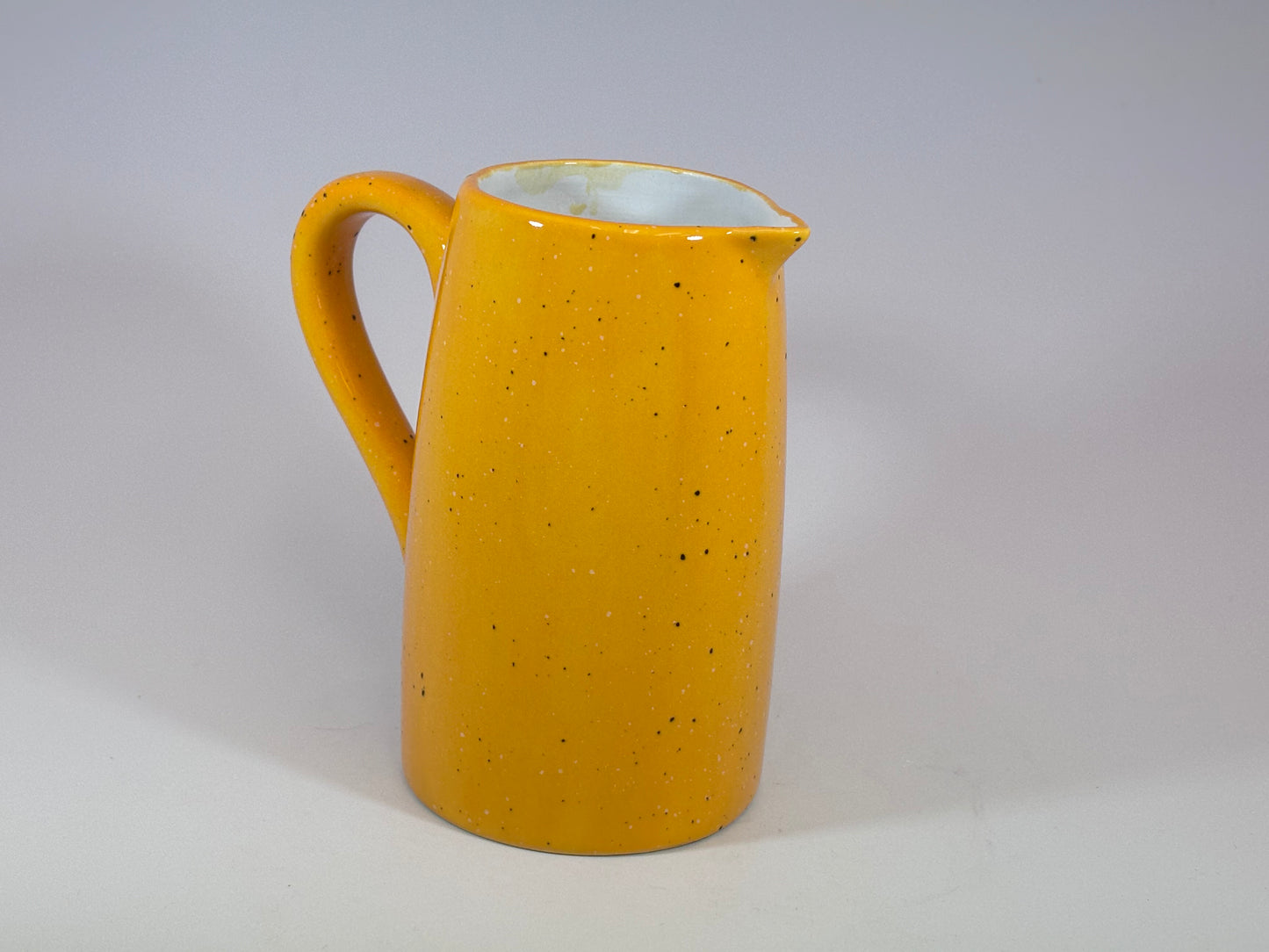 Milk Jug, Creamer, Yellow Speckled Glaze