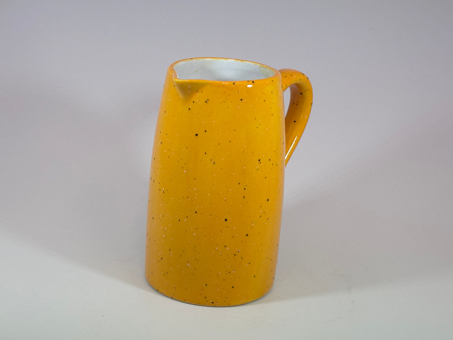 Milk Jug, Creamer, Yellow Speckled Glaze