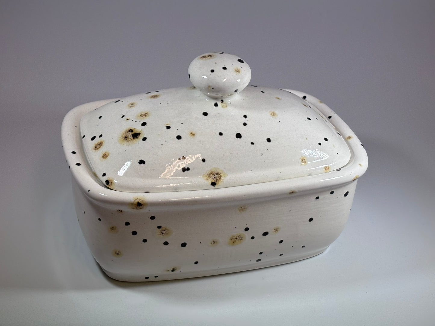 Butter Dish with Lid - Confetti Glaze