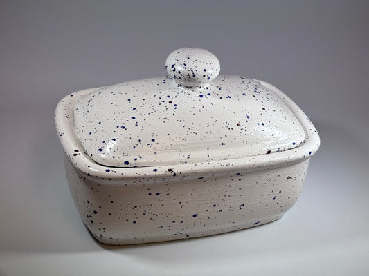 Butter Dish with Lid - Speckled Blue