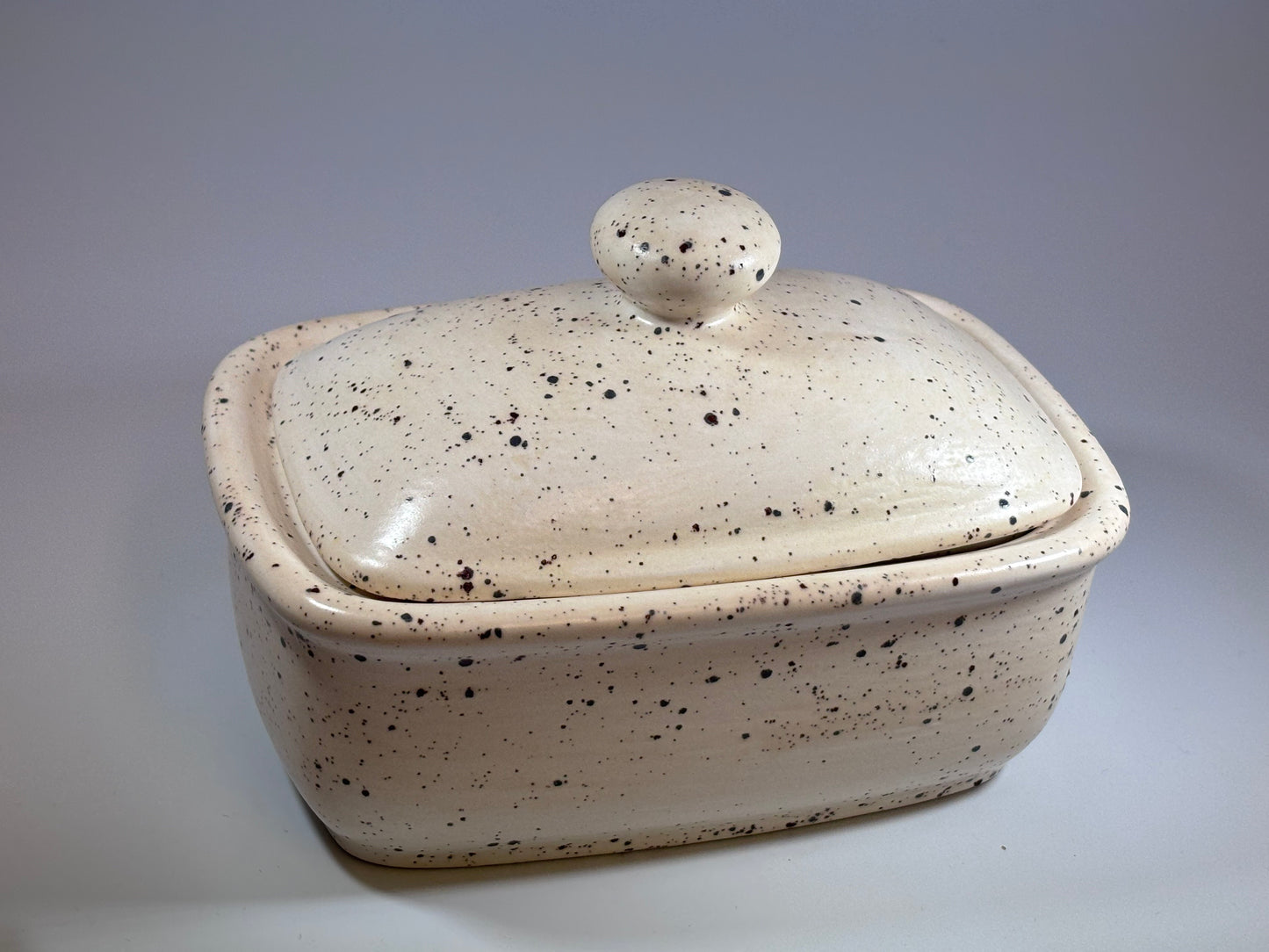 Butter Dish with Lid - Honey Speckle Glaze