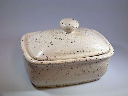 Butter Dish with Lid - Honey Speckle Glaze