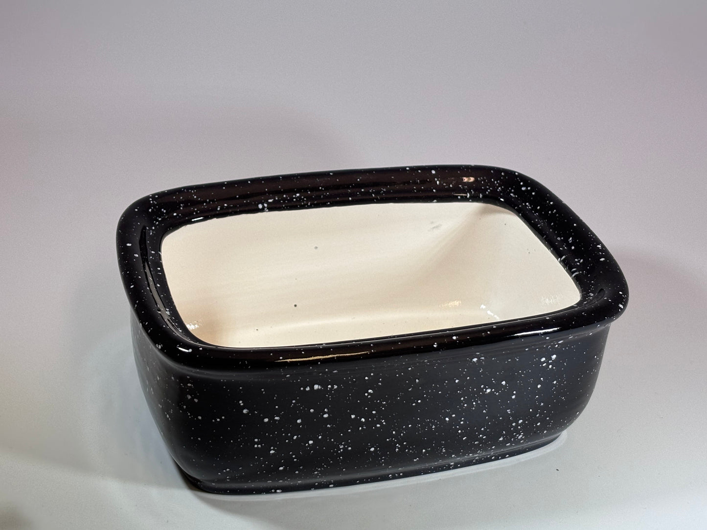 Butter Dish with Lid - Black Speckle Glaze