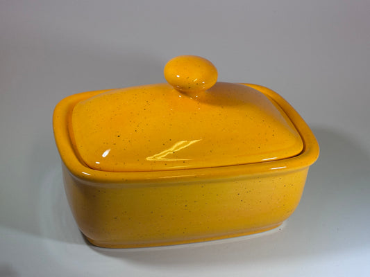 Butter Dish with Lid - Speckled Yellow