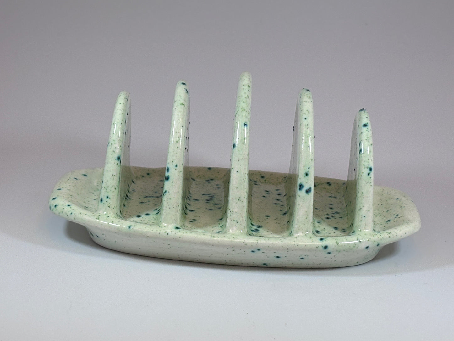 Toast Rack Speckled Green Glaze