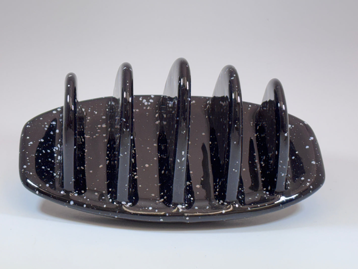 Toast Rack with Speckled Black Glaze