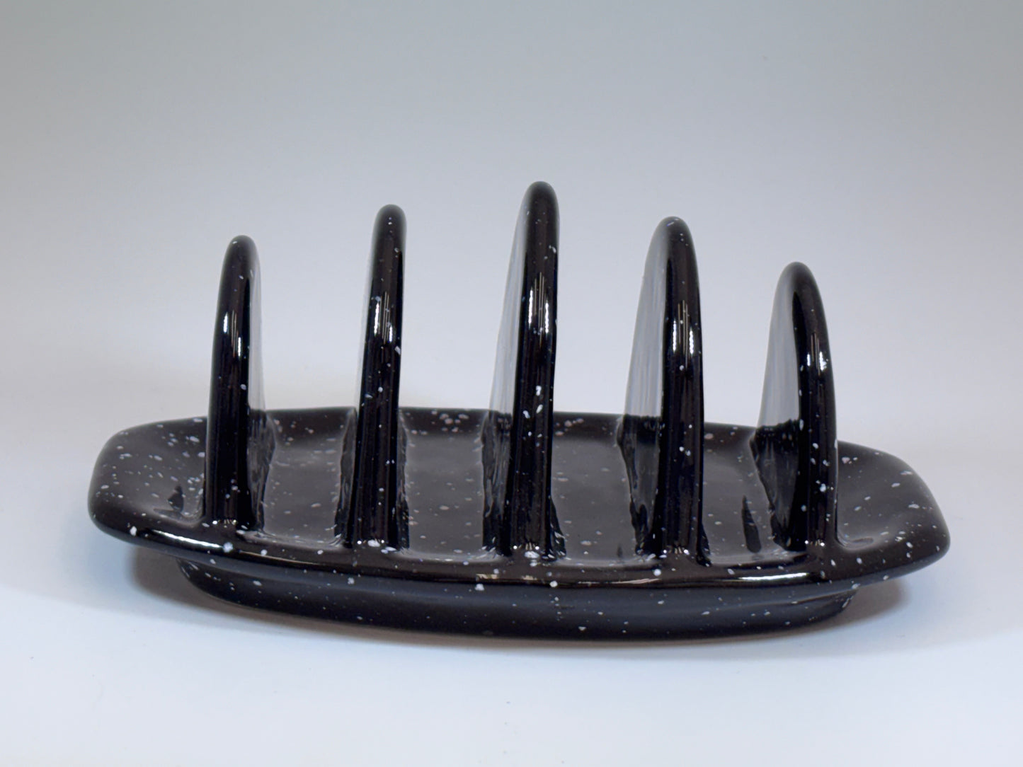 Toast Rack with Speckled Black Glaze