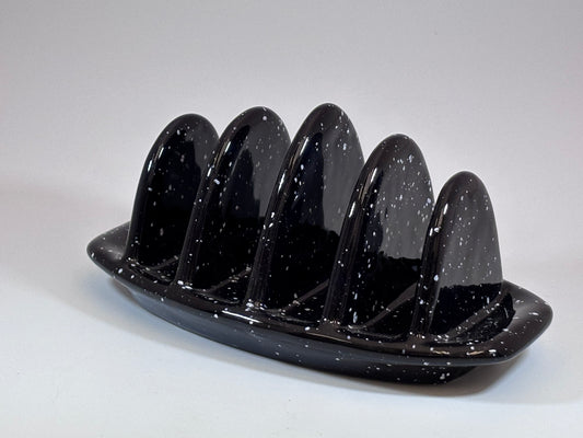 Toast Rack with Speckled Black Glaze